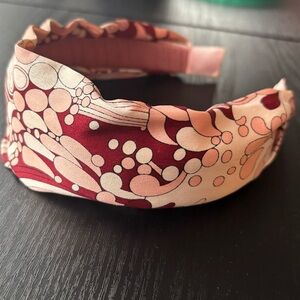 Pink Patterned Silk Headband